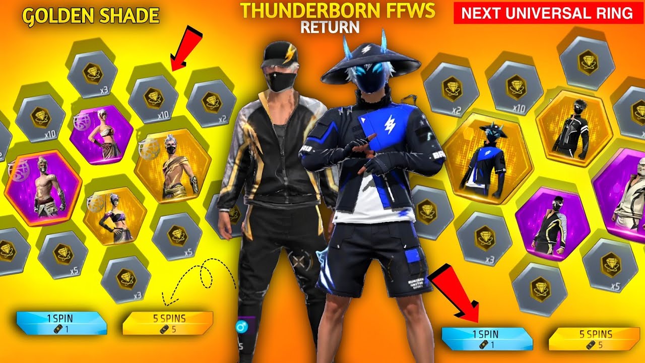 FFWS Bundle💥 Golden Shade Return 😱🎉| Thunderborn , Zombie Samurai| free fire new event| ff new event