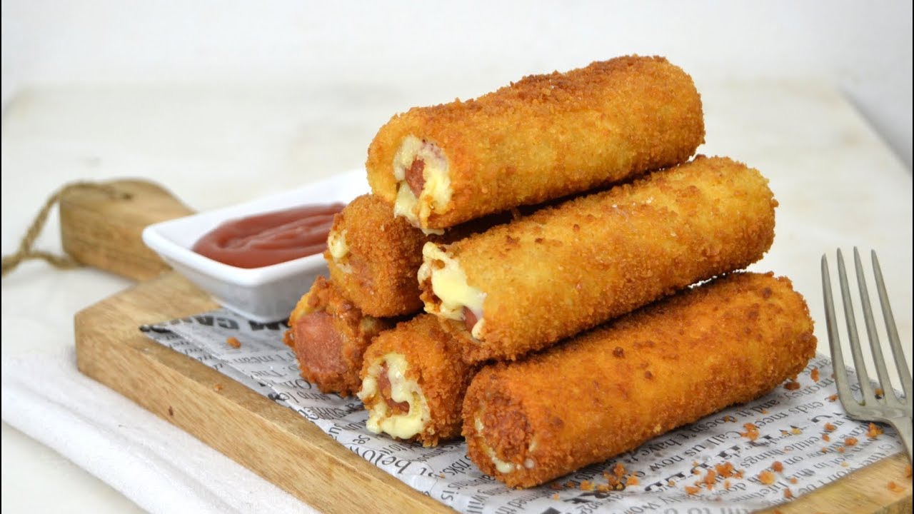 Rollitos de salchicha y queso con pan de molde.¡Fáciles y super ricos!