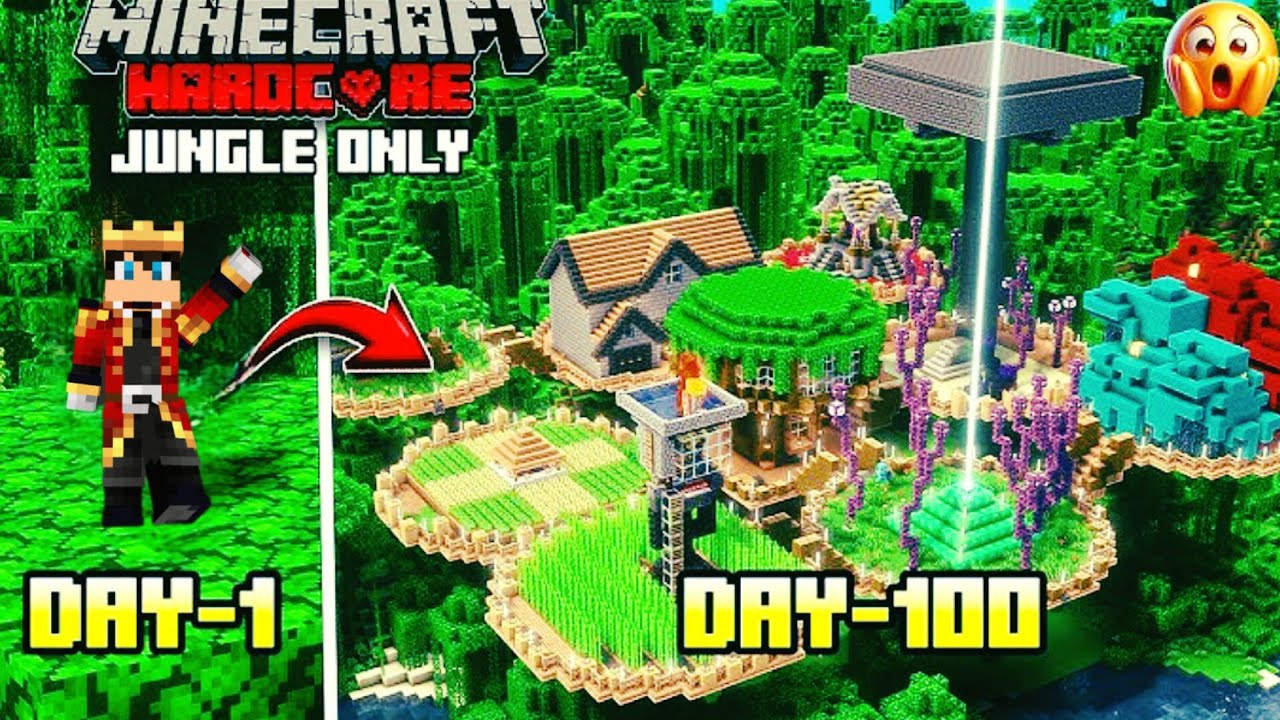 Minecraft Hardcore JUNGLE mein survive karna Impossible hai! )😱 (100 Days Challenge) 