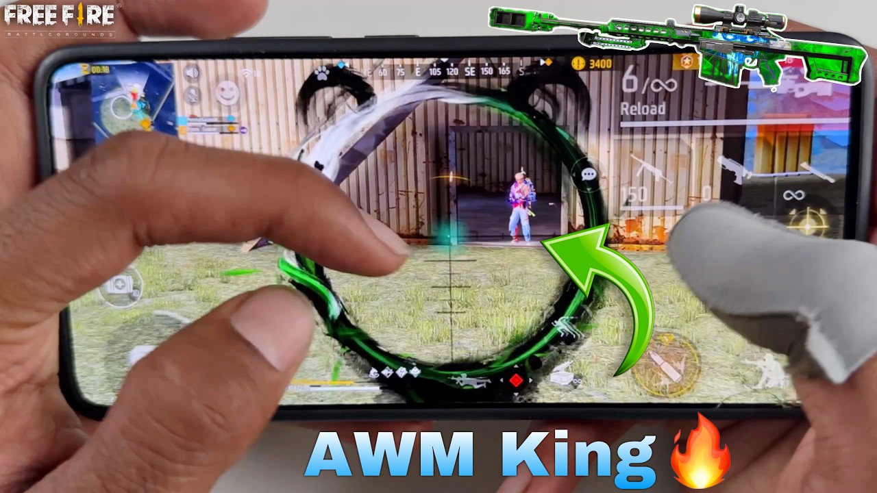 Awm sniper fastest kills dup vs squad free fire handcam 2 finger gameplay poco x6 pro gaming phone