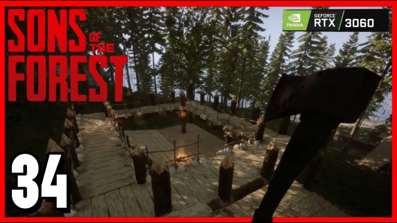Working on Level Two of Our Trap Base | Sons Of The Forest Gameplay Part 34 | #sonsoftheforest