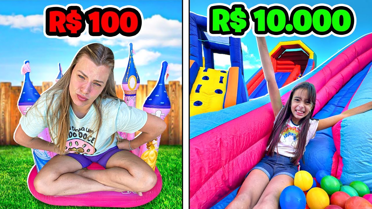 Montamos uma parque de Brinquedos INFLÁVEIS para as crianças de R$100, R$1000 ou R$10000