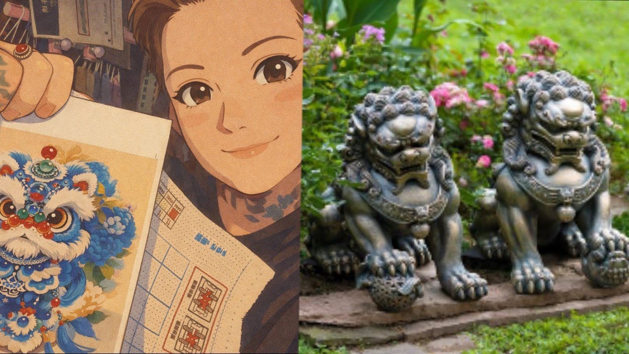 MON CHIEN FU 🪭📿#crossstitch#dreamstitch 