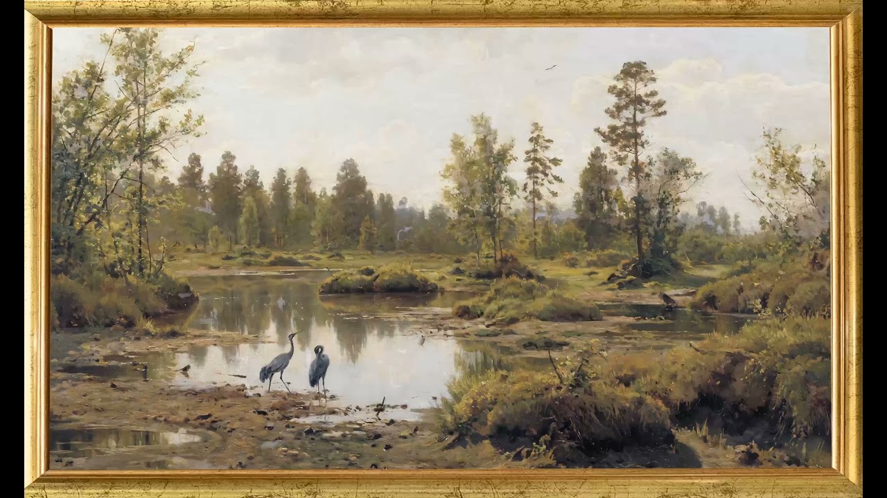 10 Hours Herons in Wetland Painting (No Sound) | 4K Nature Art Display EcoArtLab • Frame TV Art