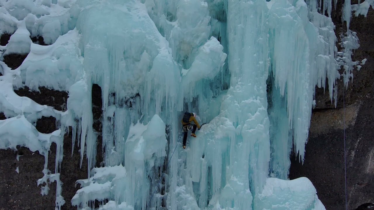 Bridal Veil falls ice climb