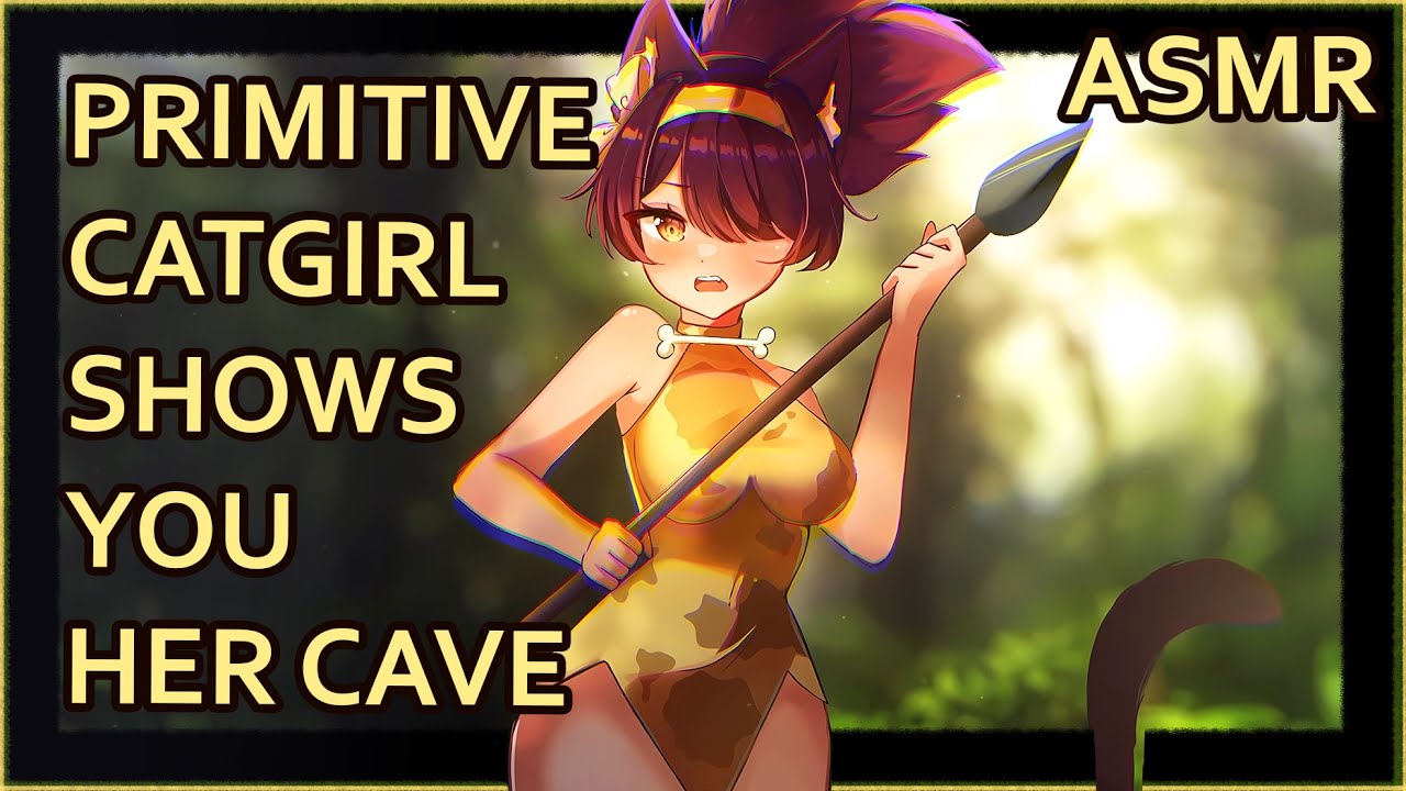 Primitive Catgirl Takes You To Her Cave and Cares For You | ASMR | [kalimba] [chalk drawing]