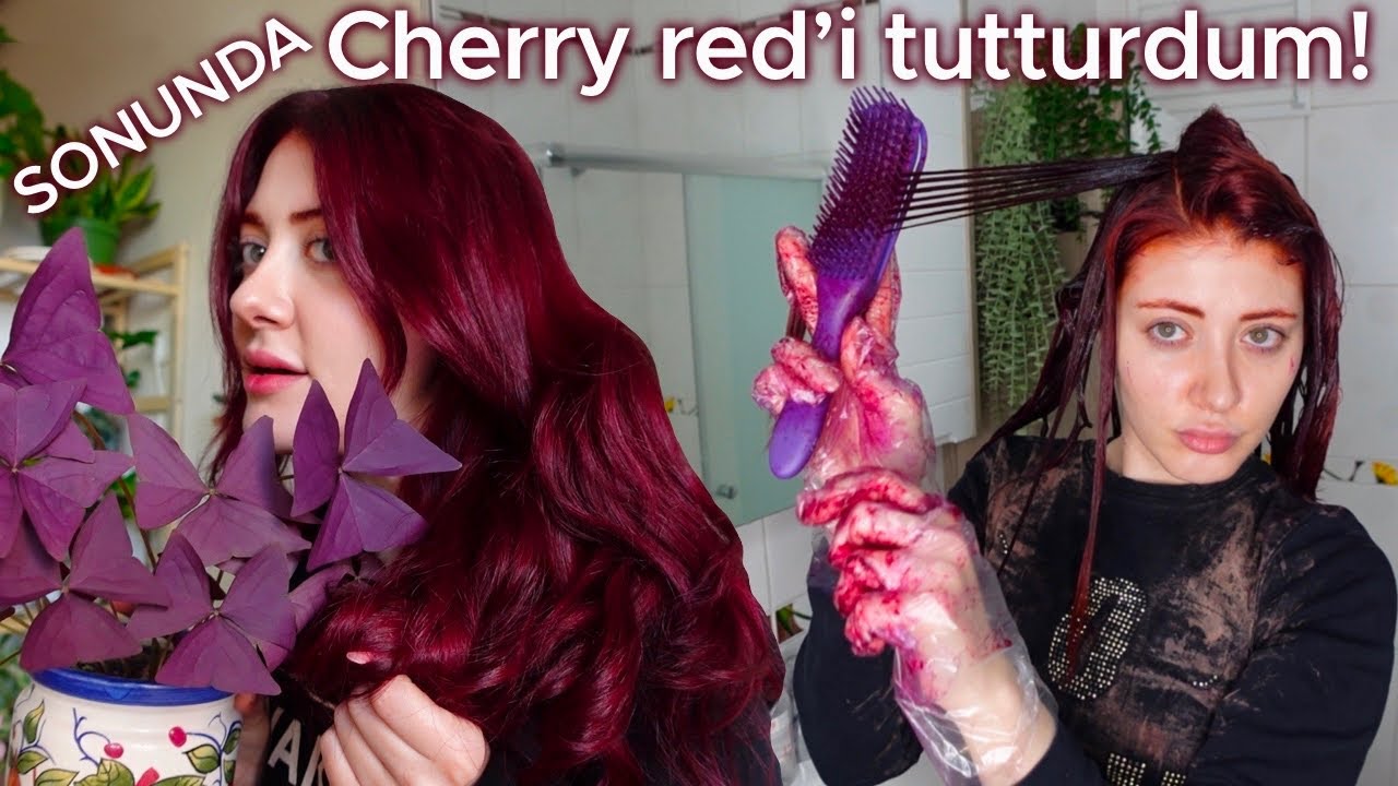 Cherry red saç rengini sonunda tutturdum