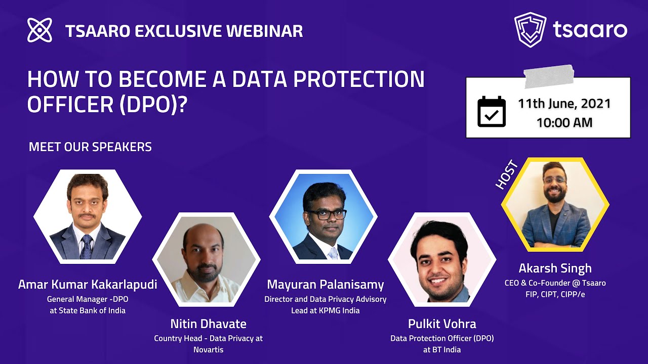Data Protection Officer: Overview & Certifications | Tsaaro Exclusive Webinar | #dataprotection