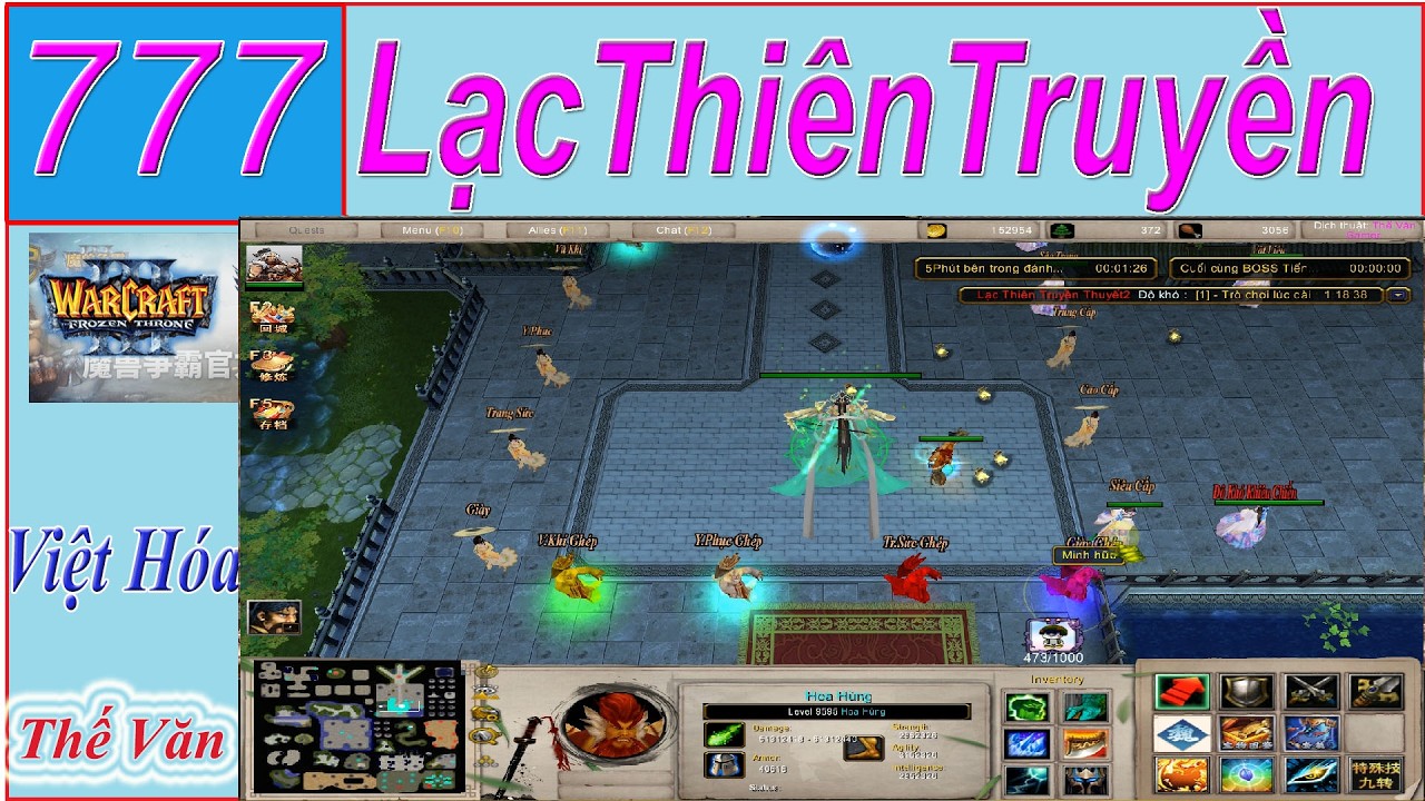 WAR3 - 777 | Lạc Thiên Truyền Thuyết 2 - Việt Hóa - Hero Defense ghép trang bị | Warcraft3