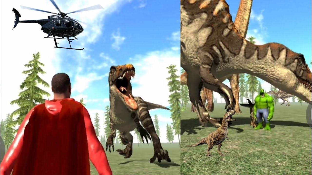Jurassic Park Dinosaurs | Indian Bike Driving 3D | Franklin + Hulk Funny Story 😂