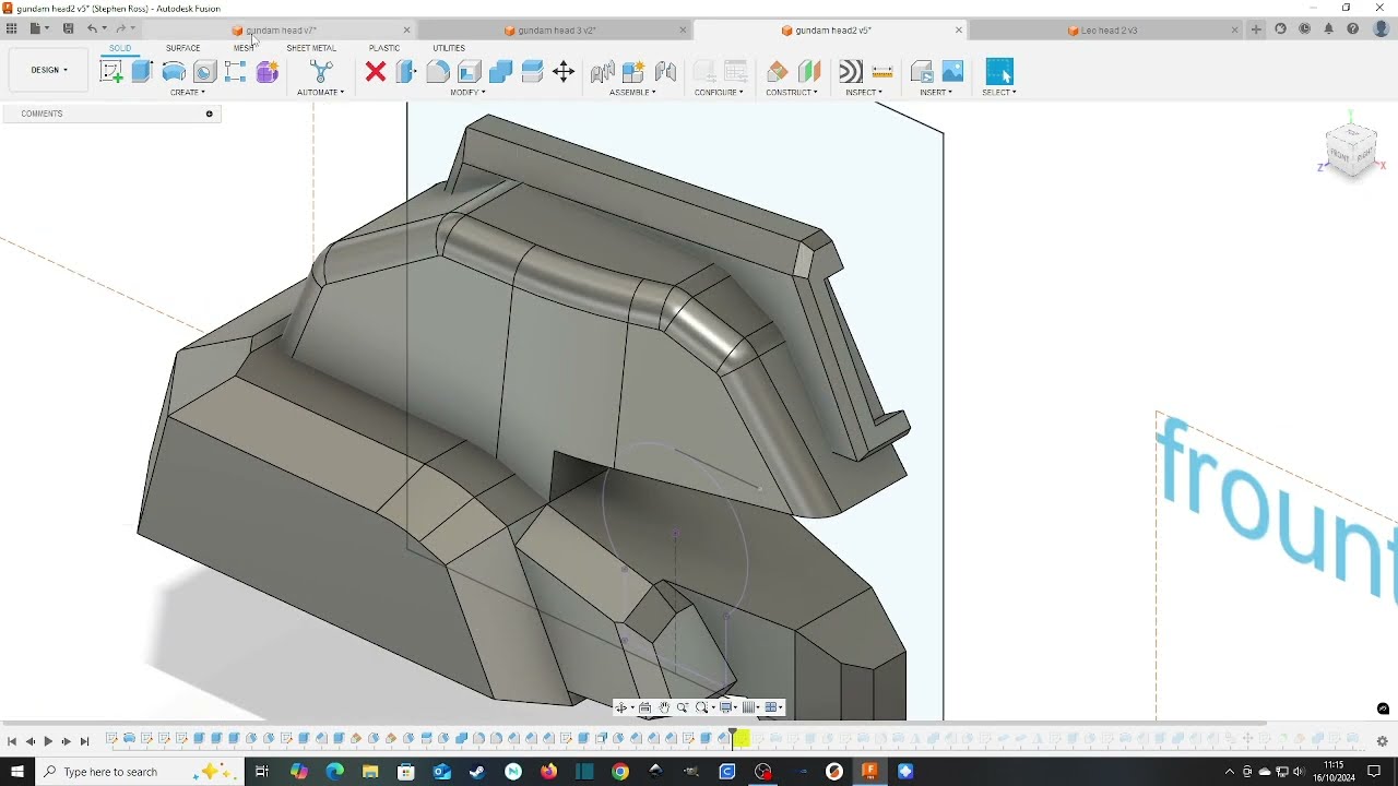 how to desinge mecha style heads in fusion 360