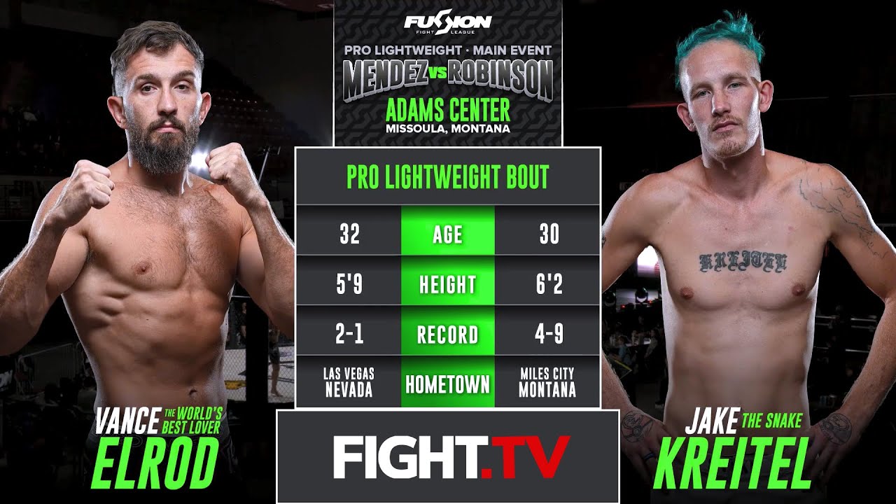 Vance Elrod vs Jacob Kreitel | Lightweight 155LBS - Pro MMA @ FIGHT.TV