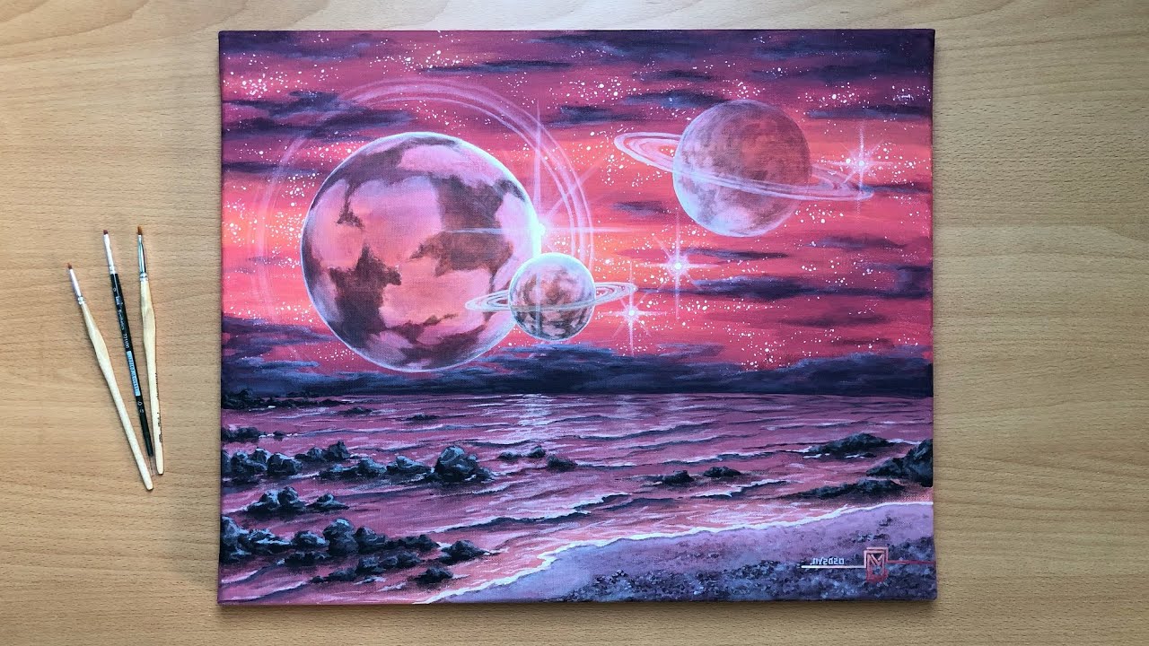 Fantasy Planet | Acrylic Painting Time-Lapse