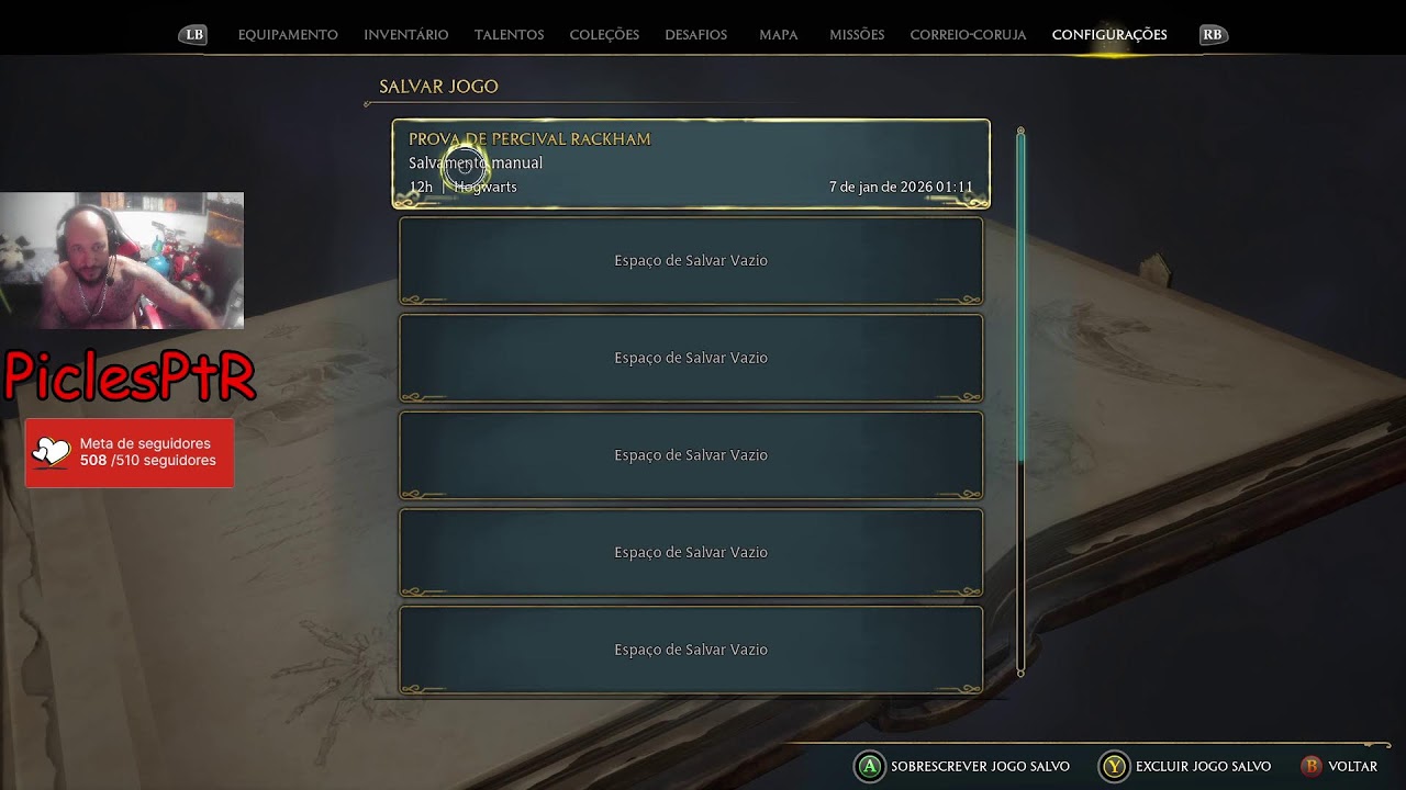 Hogwarts Legacy game play brota na live Família PtR.  !comandos