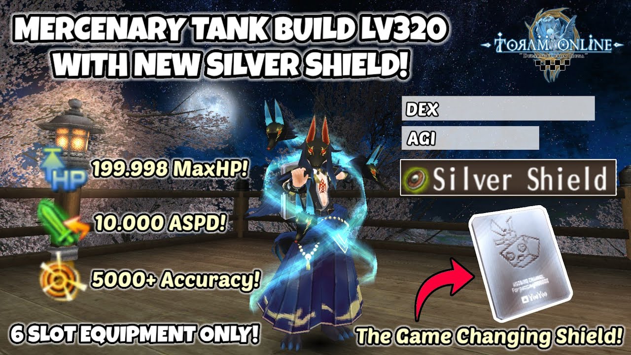 Toram Online - Mercenary Tank Build Lv320 with New Silver Shield! | Max HP, ASPD, and 5K+ Accuracy!