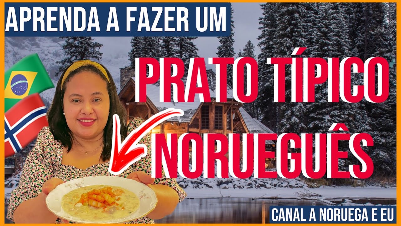 COMIDA TIPICA DA NORUEGA //FISKESUPPE A SOPA DE BACALHAU E SALMAO. 🇳🇴Canal A Noruega e Eu🇧🇷