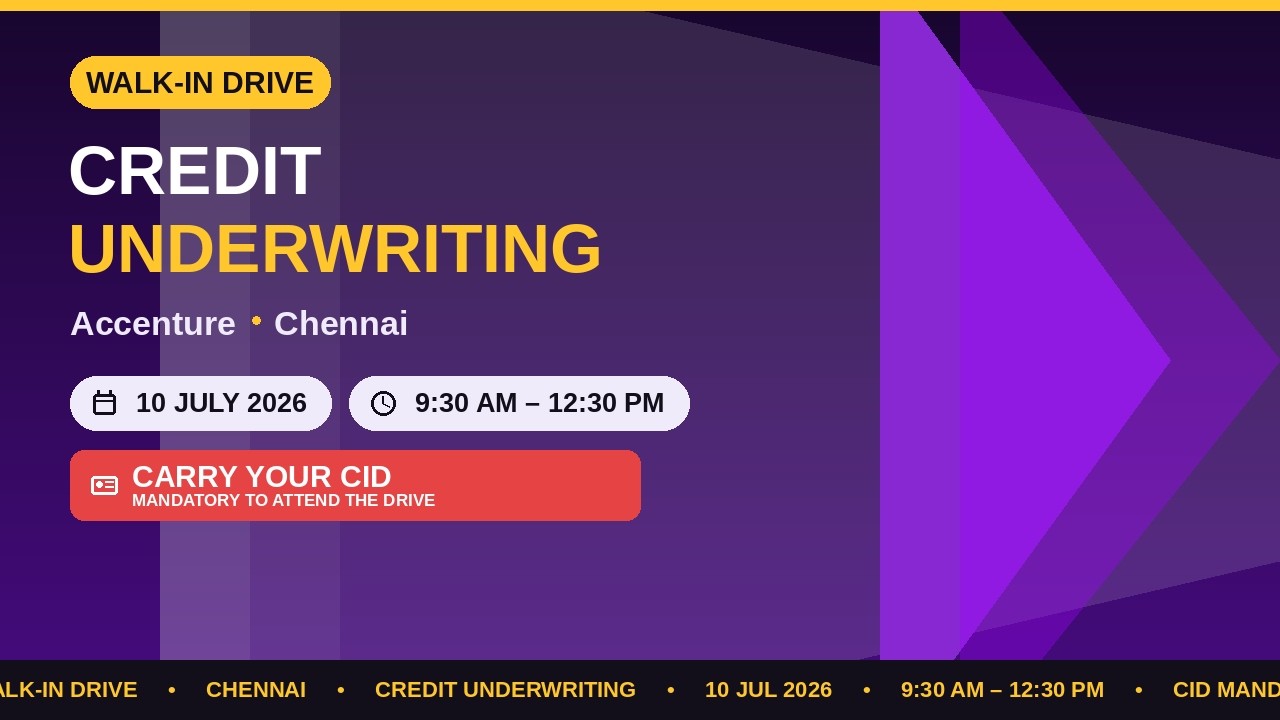 ACCENTURE is conducting walk-In drives at CHENNAI location on JULY 10 2026 for 2-7 years experience