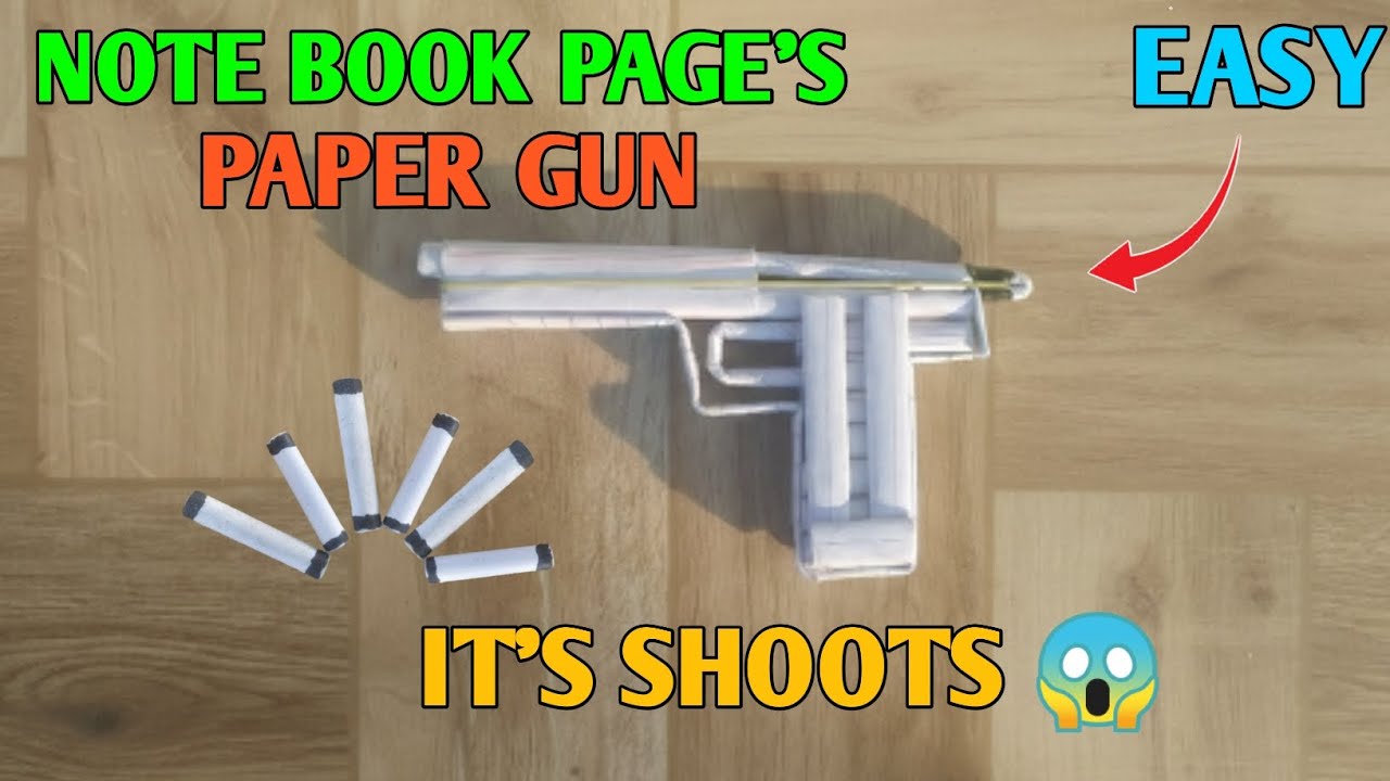 How to make paper gun that shoots paper bullets | Easy paper gun | Paper gun | Origami paper gun |