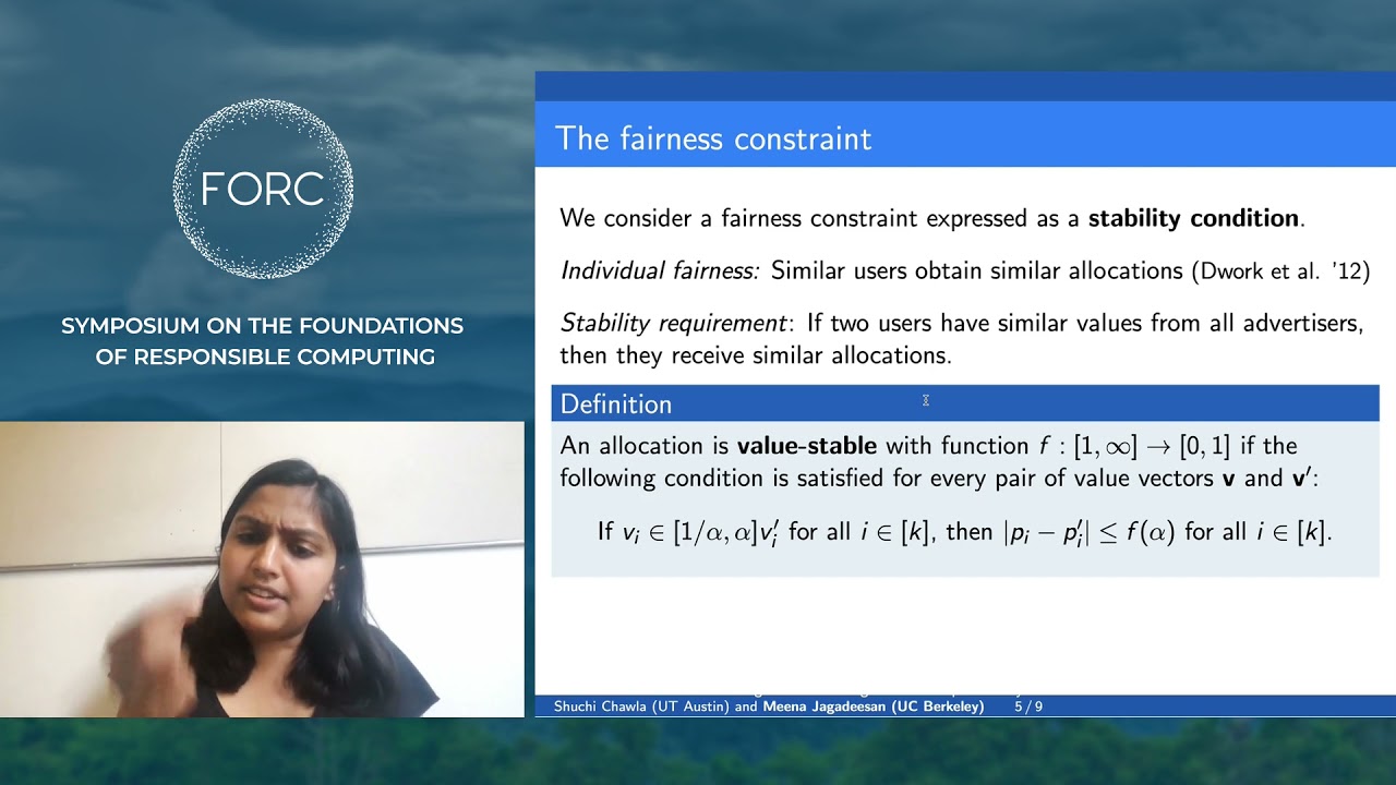 Individual Fairness in Advertising Auctions through Inverse Proportionality (5min)
