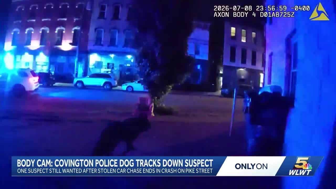Covington police body camera shows intense arrest with K9, 1 still at large