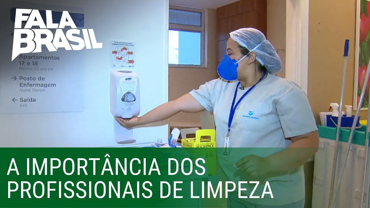 Fala Brasil acompanha a rotina de uma auxiliar de limpeza em um hospital