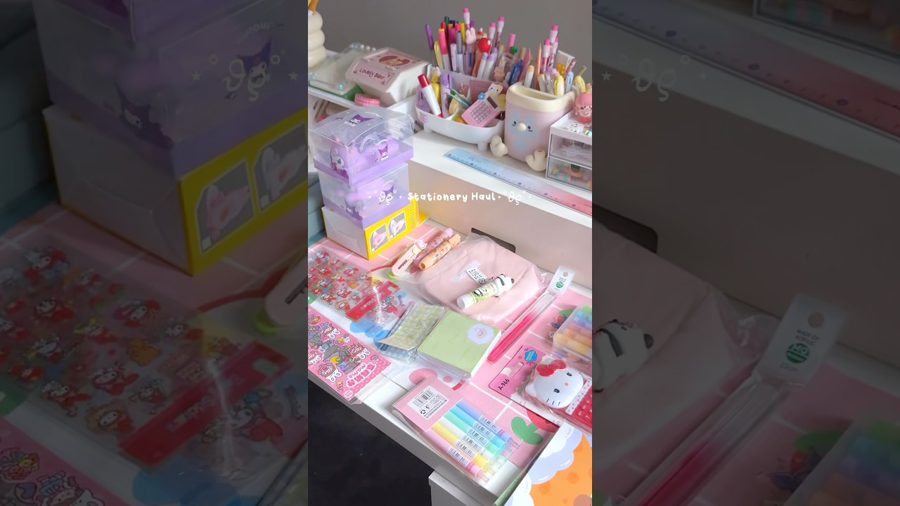 Peeking into pretty stationery 🌷✨🎀#stationeryhaul #stationery #haul #unboxing #unboxingvideo
