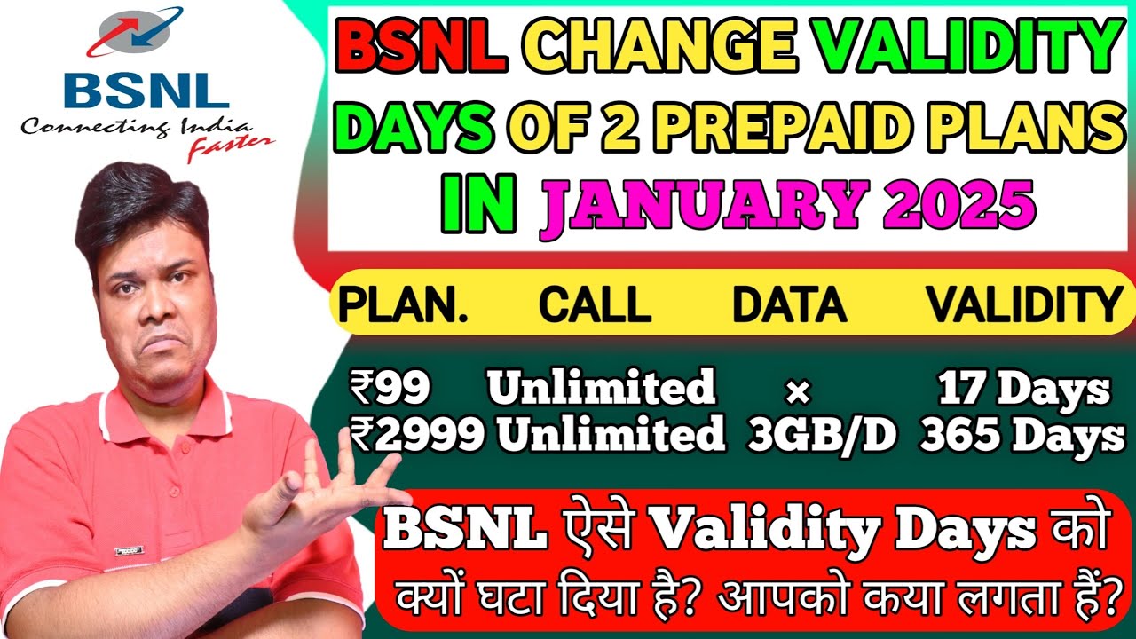 BSNL 99 Plan Details | BSNL 2999 Plan Details | BSNL Reduce Validity Days Of 2 Plans