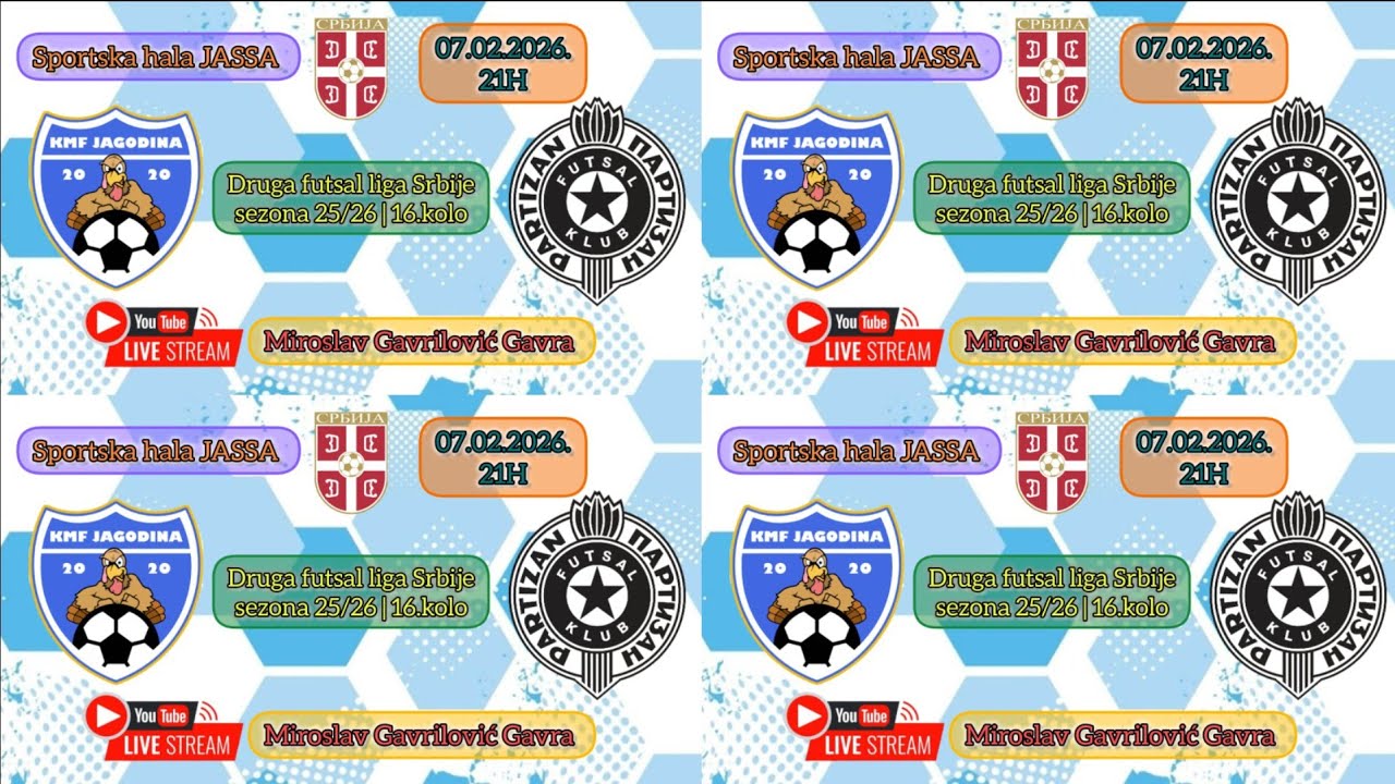 KMF JAGODINA - KMF PARTIZAN Druga futsal liga Srbije 16. kolo