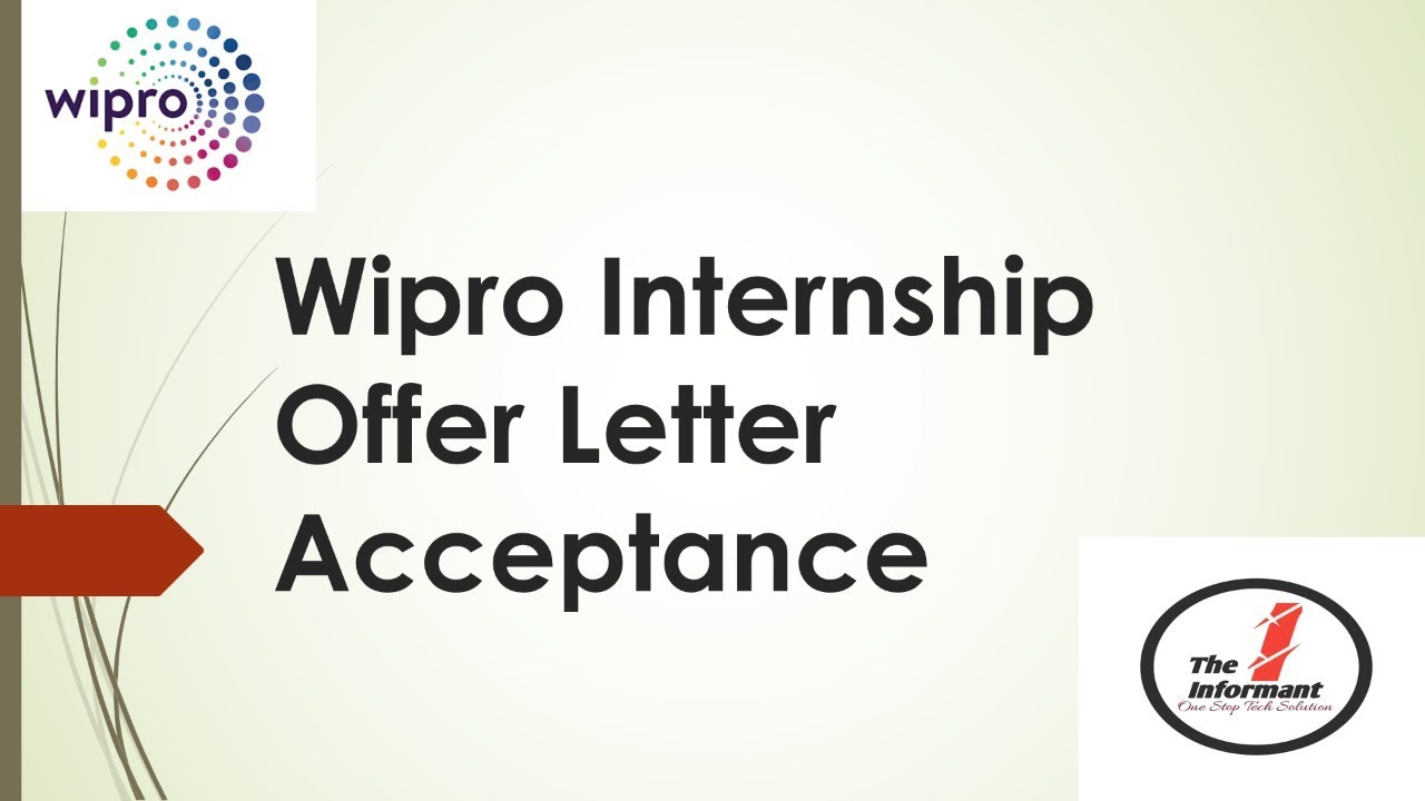 Wipro Internship Acceptance Procedure | How to accept Wipro Internship form | Internship details.