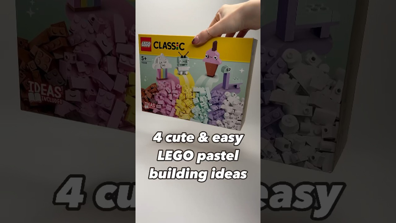 4 cute & simple building ideas with the LEGO Classic Creative Pastel Fun 🩵 #legoideas