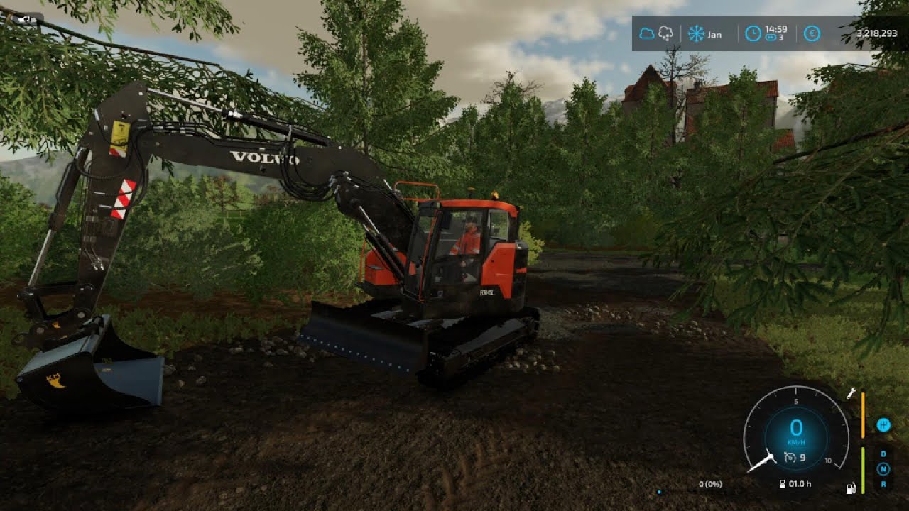 Création d'un chemin en gravier et abatage d'arbres #farmingsimulator22