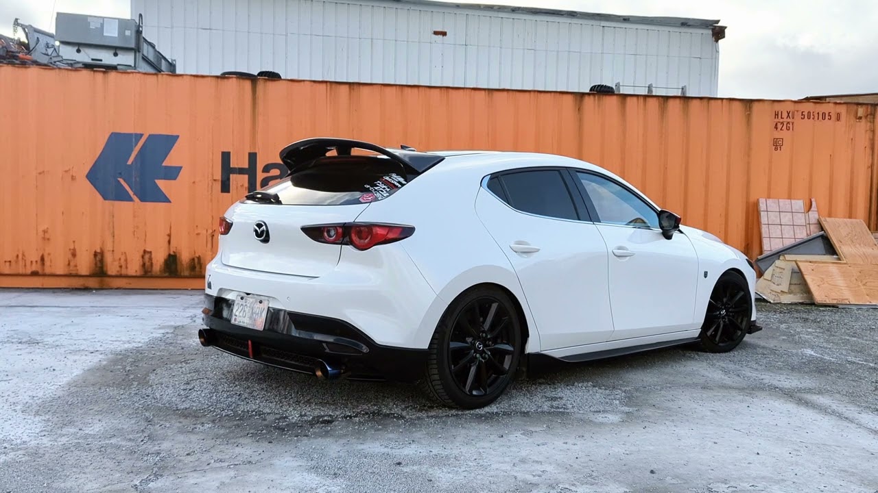 2023 Mazda 3 Turbo with LP Custom Fab Axleback Exhaust and 80mm Downpipe