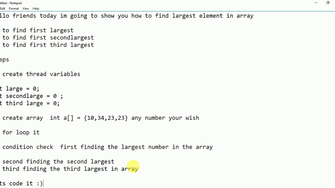 How to Find First Second Third Largest Number in Array
