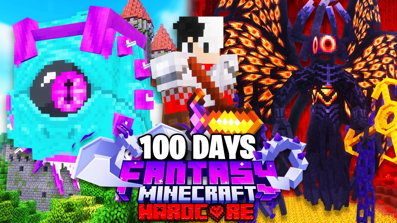I Survived 100 Days In FANTASY Minecraft Hardcore!