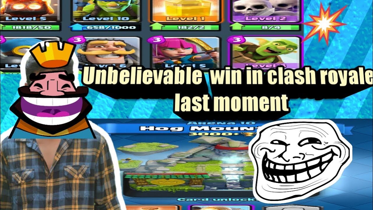 Last mmoment Unbelievable clash royale winning battle in hog mountain!!!