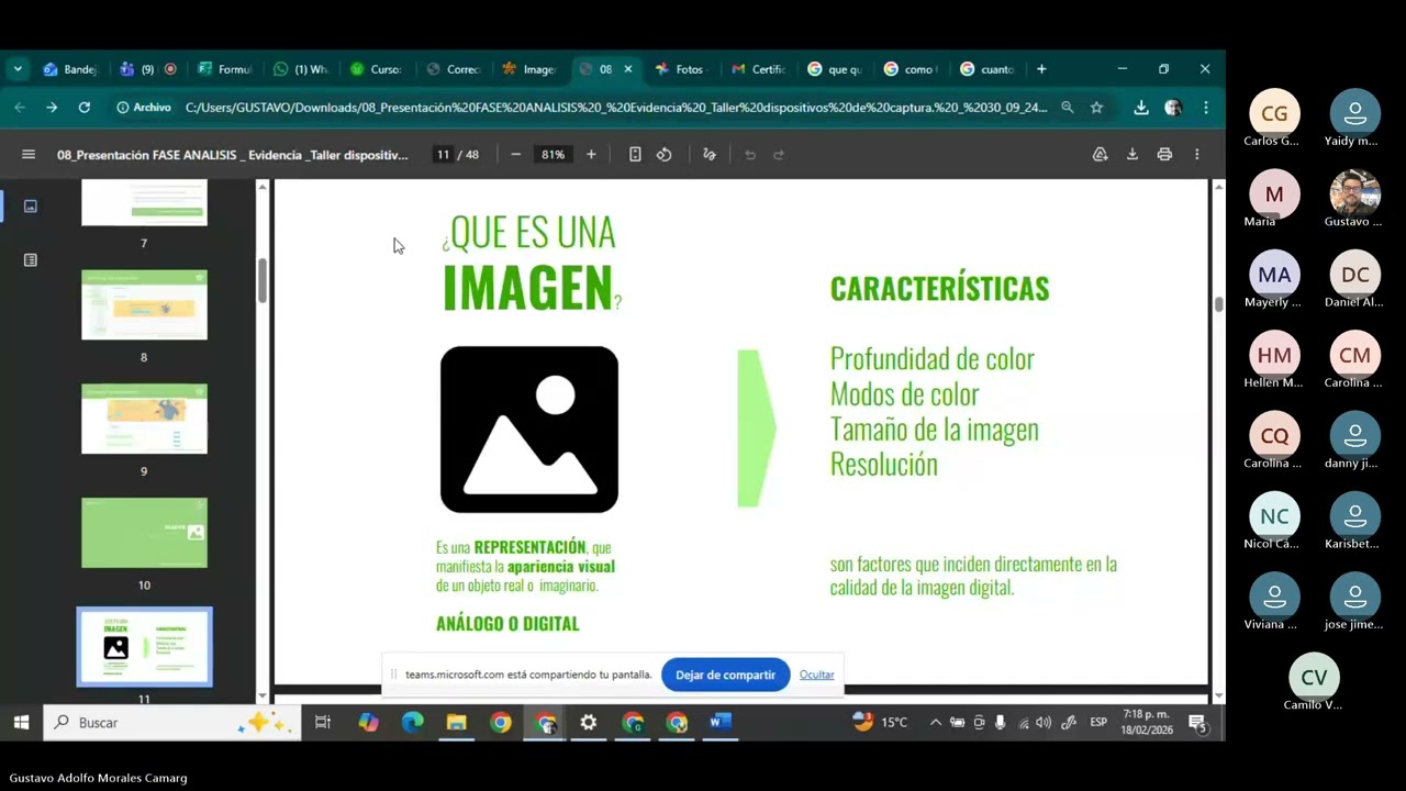 COMPONENTE TÉCNICO DESARROLLO DE MEDIOS GRÁFICOS VISUALES 18/02/2026  Grabación de la reunión