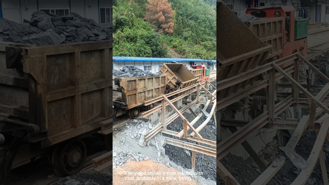 Mountain train unloading coal- Good tools and machinery can increase work efficiency