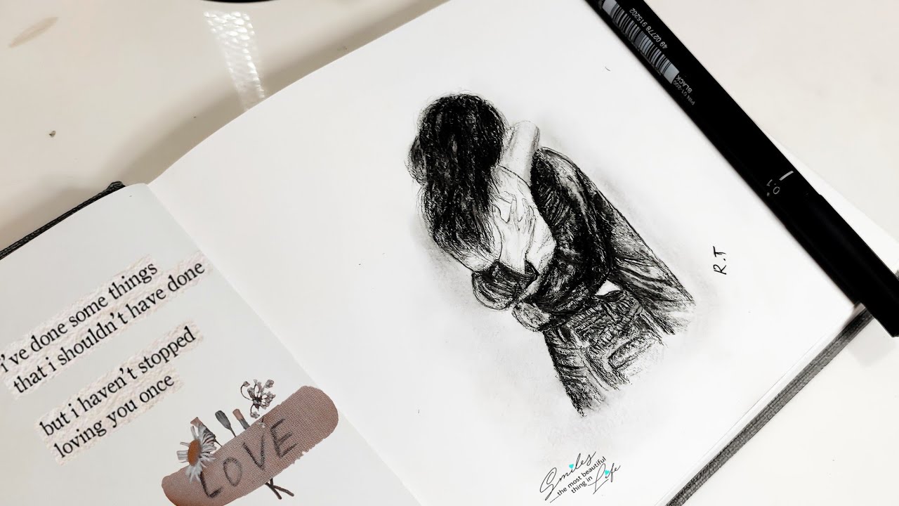 رسم سهل| رسمه تعبيريه سهله وسريعه بالقلم الرصاص من سلسلة الرسومات التعبيرية - Expressive drawing 
