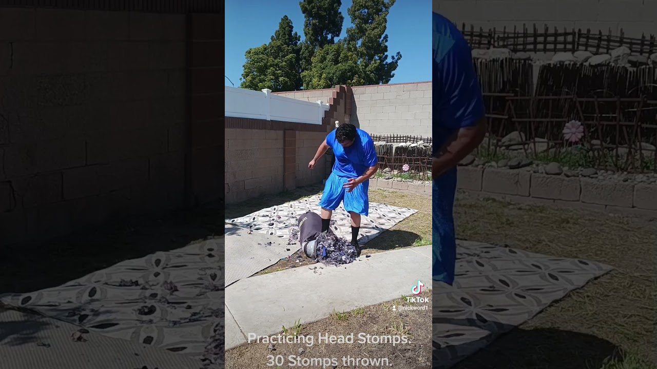 Practicing Head Stomps.