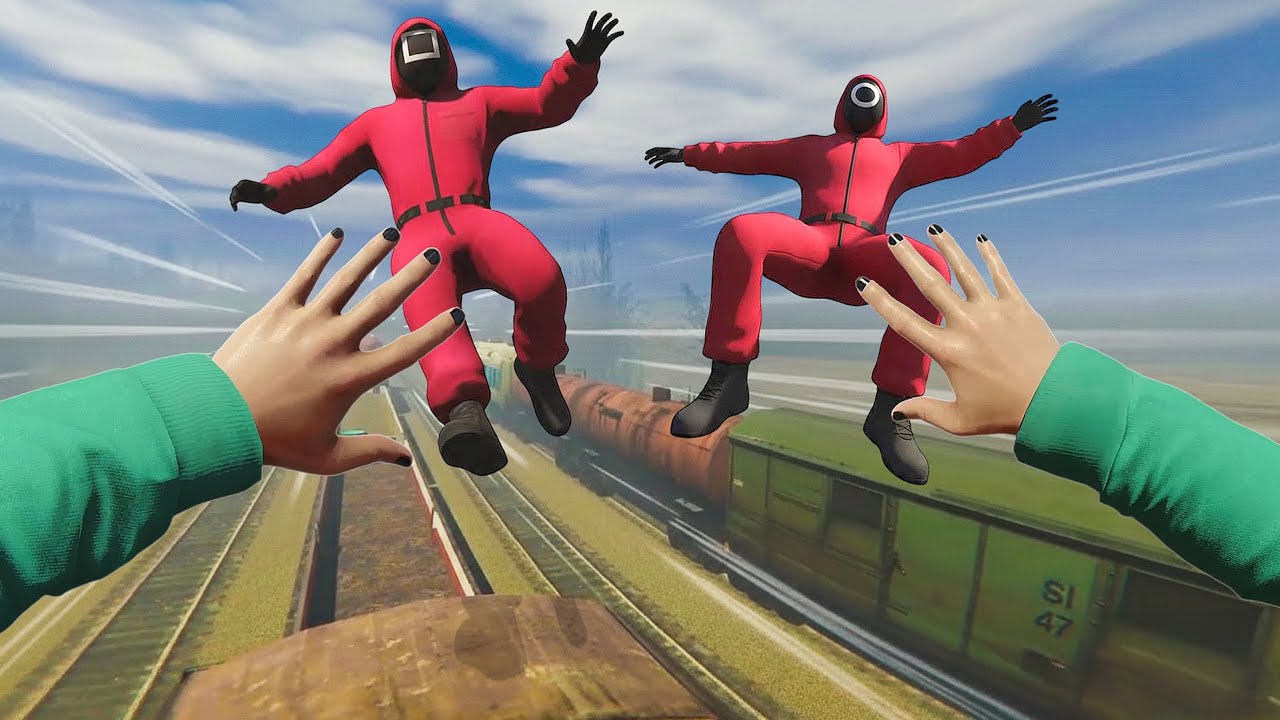 魷魚遊戲守衛被我推下火車-Bonelab VR