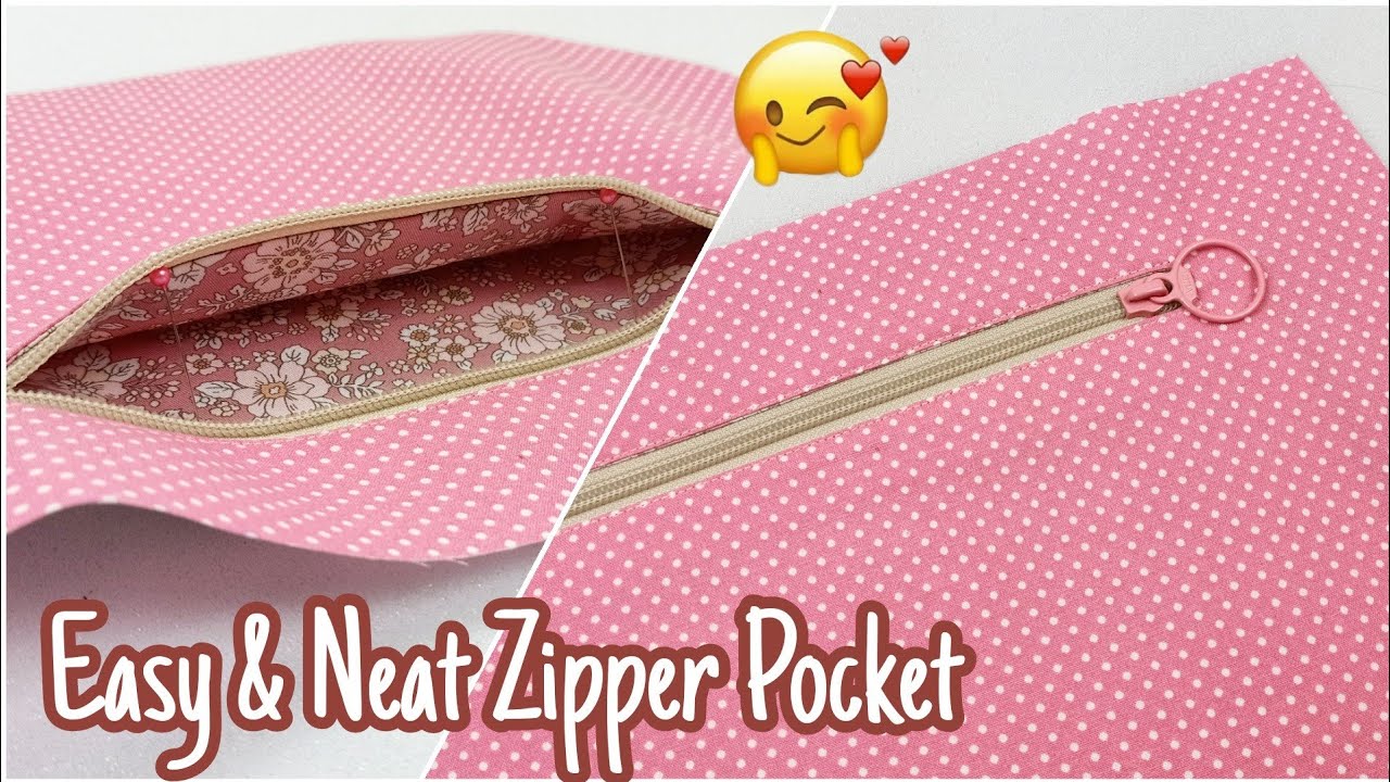 DIY Cara Membuat Saku Resleting/Easy & Neat Zipper Pocket Tutorial