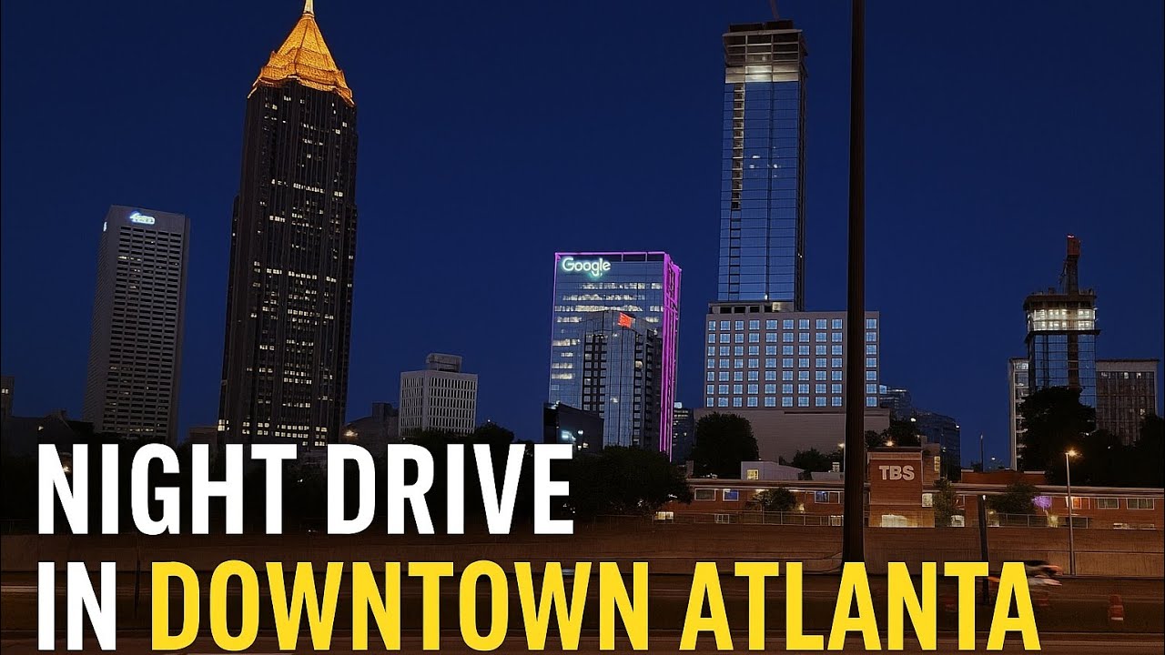“Night Drive in Downtown Atlanta | Beautiful City Lights & Smooth Roads 4K"