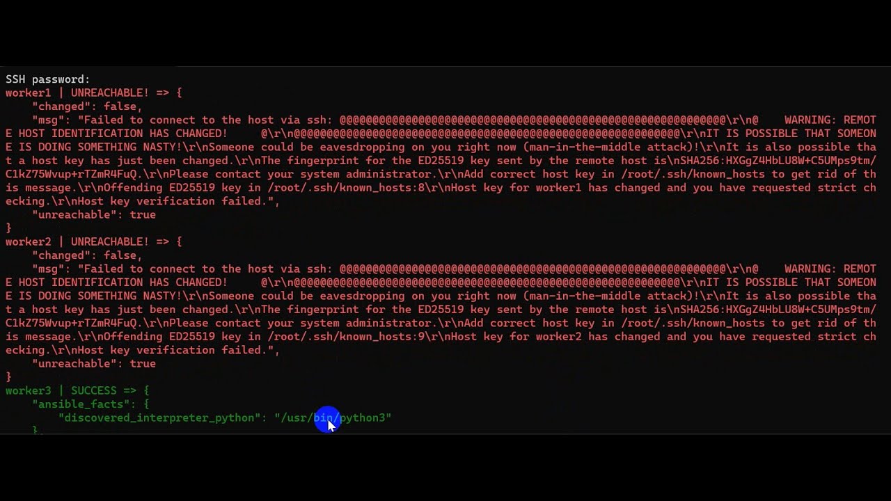 How to fix ansible failed to connect to the host via ssh ||WARNING REMOTE HOST IDENTIFICATION HAS
