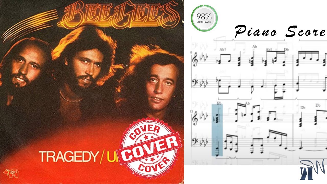 [A-230] Tragedy - Bee Gees / Piano Score Visualizer - Sheet Music (Cover)