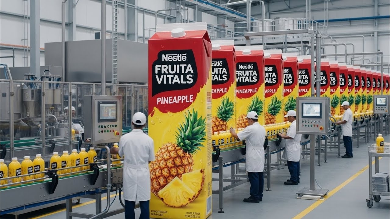 Inside Nestlé Pineapple Juice Factory 🍍 | Fruita Vitals Manufacturing Process
