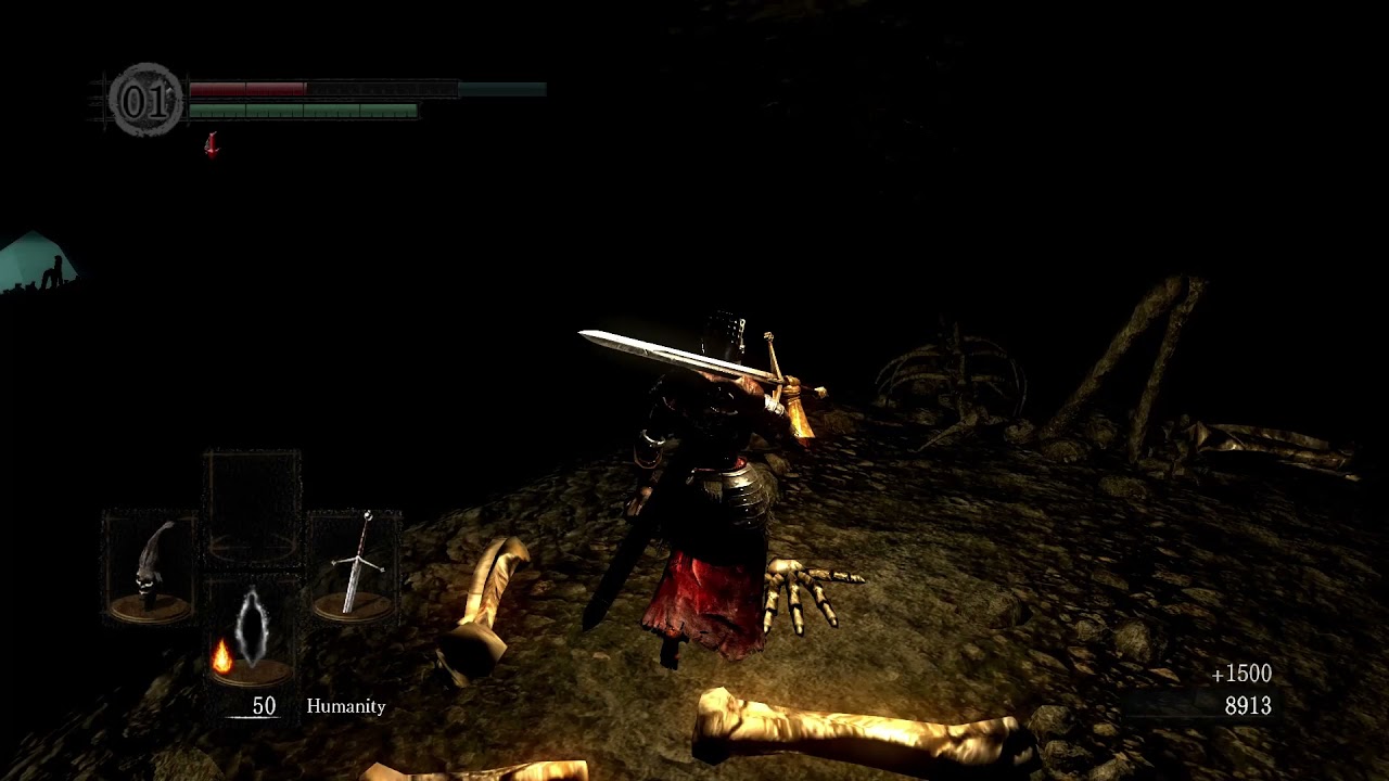 Modded Dark Souls: Reinforced Skull Lantern in Tomb of the Giants