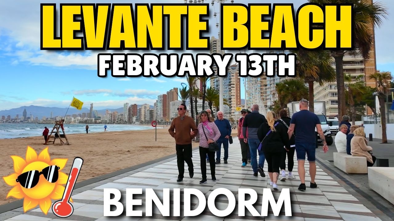 Benidorm - Windy Morning at Levante Beach! 😲💨┃Calm Before the Crowds!
