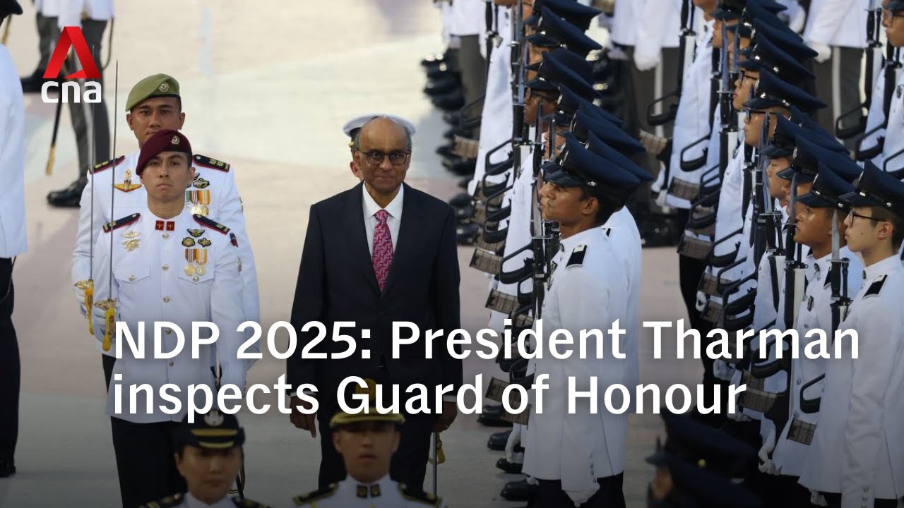 NDP 2025: Singapore President Tharman inspects Guard of Honour