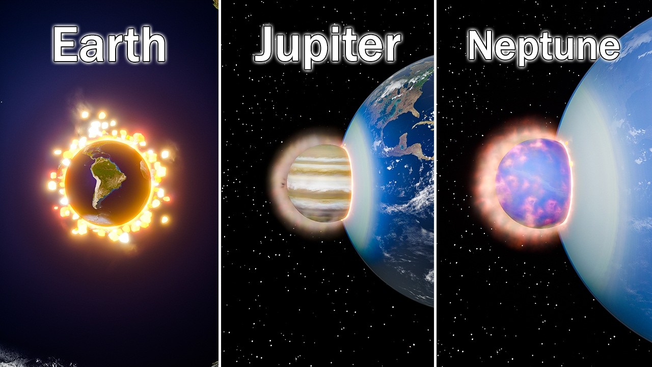 Mini Earth, Mars & Jupiter Collide With Our Planet
