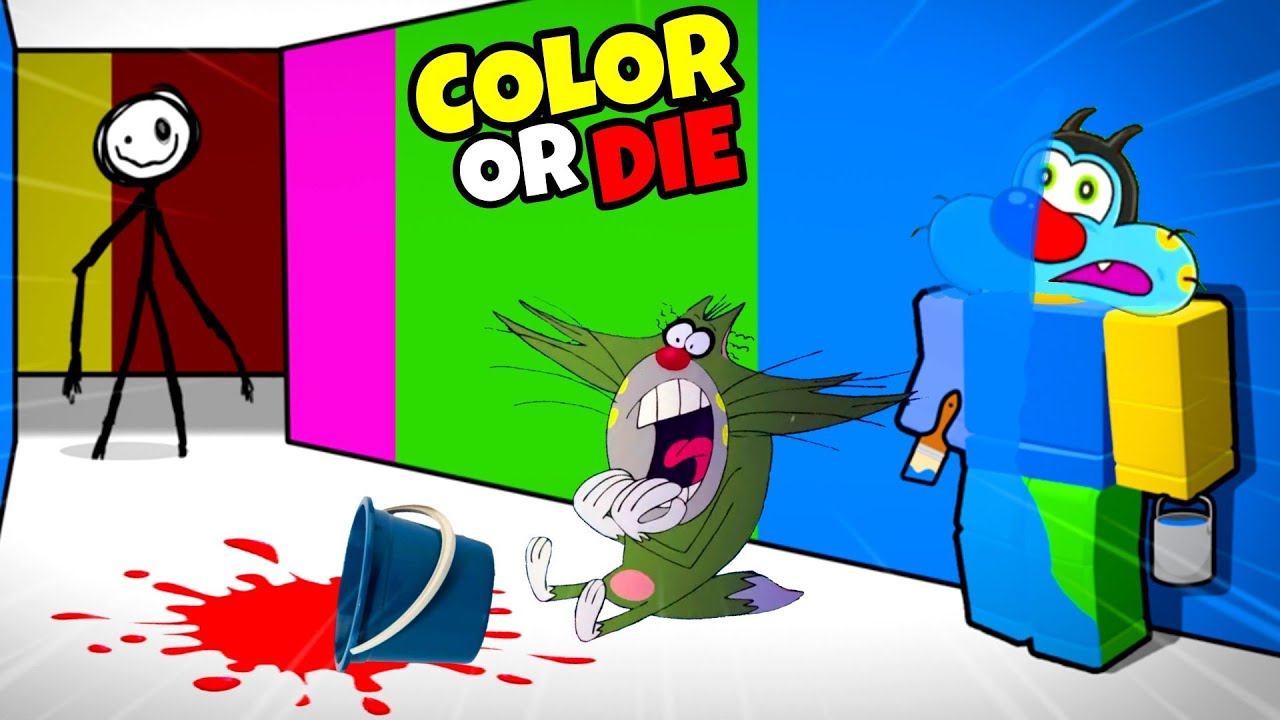 OGGY AND JACK PLAYING COLOR OR DIE IN ROBLOX!